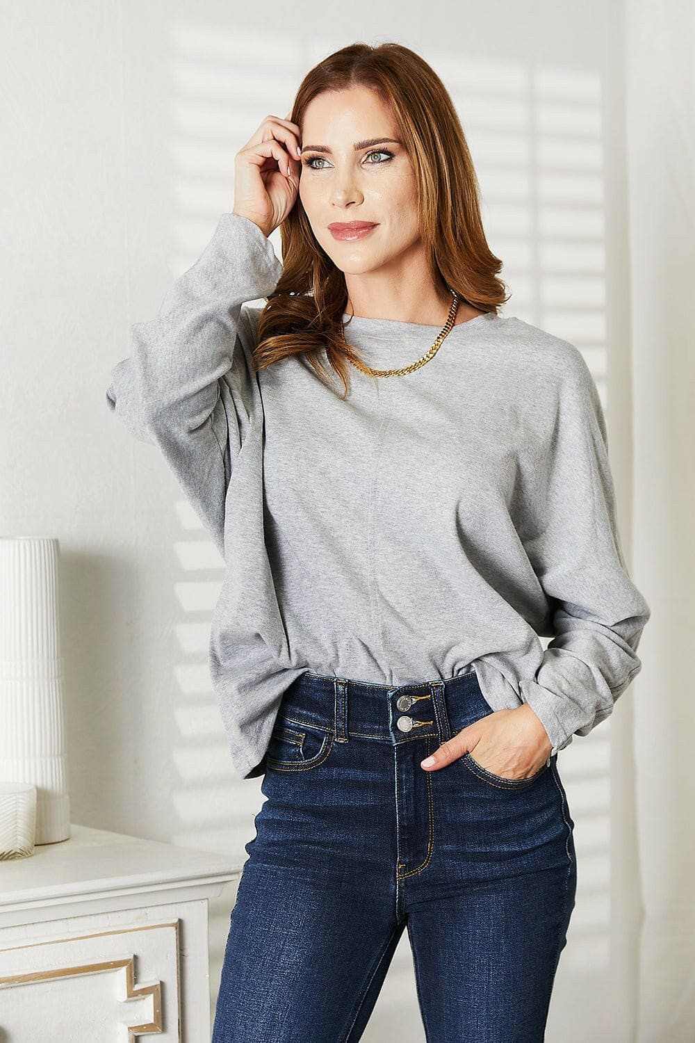 Chic sheer sleeve top for women - Love Salve